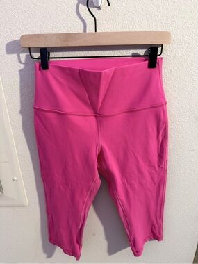 Lululemon Wunder Under High Rise Crop Leggings Pink Size 8